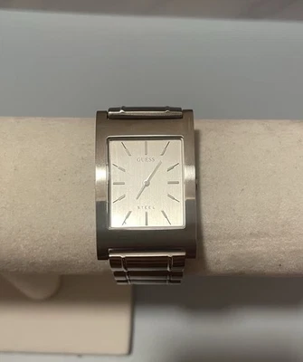 Guess Men’s Silver Dial Stainless Steel Rectangular Watch G75456G - Image 1 of 4