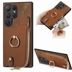 For Samsung Galaxy A25 A21 A35 A51 A55 Retro Ring Leather Wallet Phone Cover - Picture 1 of 20