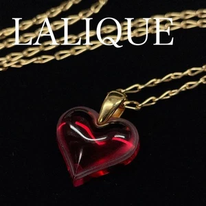 Lalique heart Pendant Necklace Fashion Accessories elegant crystal red E158 - Picture 1 of 10