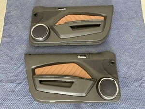 2010-2014 OEM Ford Mustang Brown Leather Premium Front Door Panels With Subs - Picture 1 of 16