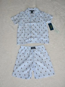 Polo Ralph Lauren Kids Sleep Blue 2 piece Shirt & Short size 5 - Picture 1 of 4