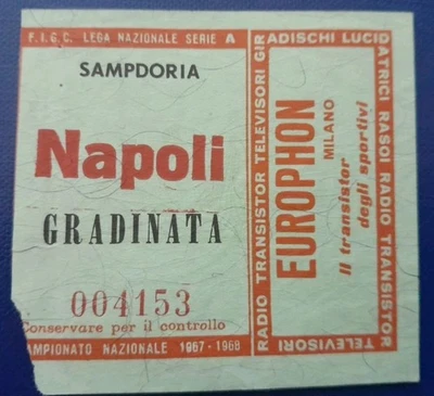 Biglietto Calcio Sampdoria Napoli 1967-68 - Immagine 1 di 2