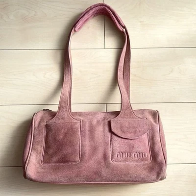 Bolso de Hombro MIU MIU Archive Rosa Gamuza Auténtico Accesorio Vintage Foto 1 de 4