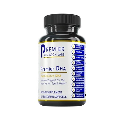 Premier Research Labs Premier DHA - DHA vegano con ácidos grasos omega 3, algas... Foto 1 de 4