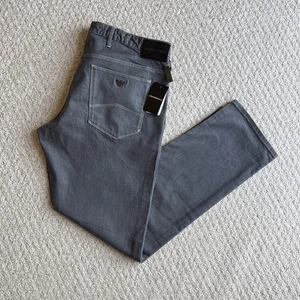 Armani Jeans Herren J06 Grau Straight Slim Fit Denim Jeans W40 L32 8N1J06 Neu mit Etikett - Bild 1 von 20
