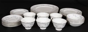 Royal Doulton Cotillion 36 Pc. Service For 6 Blue Floral Platinum Band H4962 - Picture 1 of 8
