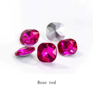 100pcs Glass Crystal Rhinestone Color Fat square Withcford Strass Jewels stones - Picture 1 of 26