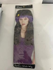 Black/Purple Adult Halloween Wicked Uptown Witch Wig- Brand New - Picture 1 of 1