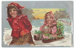 Alte Postkarte Weihnachtsgrüße, verschickt 1909 - Bild 1 von 2