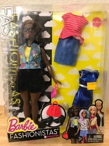 Schwarze Barbie Fashionistas Puppe & Moden Emoji Fun Curvy - Bild 1 von 12