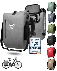 MIVELO Fahrradtasche Rucksack Gepäckträgertasche Laptopfach wasserdicht grau - Bild 1 von 8