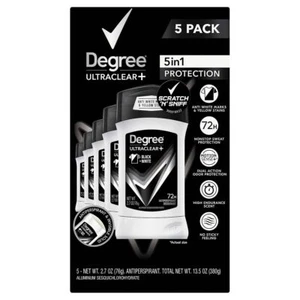 Degree Men UltraClear+ Antiperspirant Deodorant, Black & White, 2.7 oz, 5-count