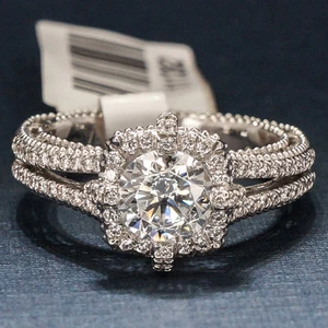 VERRAGIO ENGAGEMENT RING 18K WHITE GOLD 5030 - Picture 1 of 9