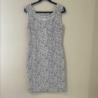 David Warren New York White and Blue Patterned Dress - Image 1 of 4