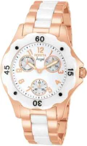 New* Invicta Women's 1657 Dress Angel White Dial Ceramic Rose Gold Quartz Watch - Picture 1 of 2