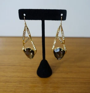 ALEXIS BITTAR MOSAIK GEOMETRISCHE KRISTALL RAUCHQUARZ OHRRINGE. NEU - Bild 1 von 9