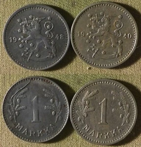 Finland : 2 Coins 1 MK 1940S CH.AU-UNC ; 1948L AU #30 #306 IR9831 - Picture 1 of 1
