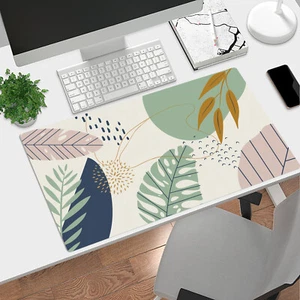 Green Leaf Mid Century Desk Mat for Keyboard and Mouse Desk Pad 31.5x15.7 inch - Picture 1 of 6
