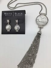 White House Black market marble tassel necklace set