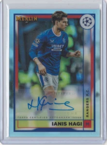 2022-23 Topps Merlin Chrome UEFA IANIS HAGI Refractor AUTO #AC-IH Rangers FC - Picture 1 of 2