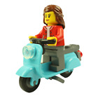 LEGO city minifigure with medium azure scooter moped
