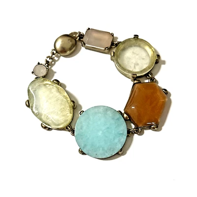 Браслет из камня и стекла Chico's MABEL с тяжелыми многоцветными кабинами 8 1/2 дюйма - Изображение 1 из 4