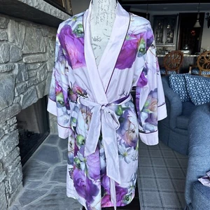 B by Ted Baker Floral Print Kimono Belted Robe Night Gown Nightwear UK 8 -10 NEW - Picture 1 of 5