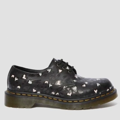 Zapatos Oxford Dr Martens 1461 Wild Hearts Chaos de cuero negro para mujer EE. UU. 5 NUEVOS Foto 1 de 4