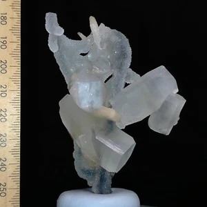 Coral Cuarzo Calcedonia con Apofilita y Cristales Estilbita Racimo 265ct - Imagen 1 de 9
