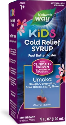 Nature's Way Cold Relief Syrup for Kids 1+, Umcka, Shortens Duration & Reduces S - Image 1 of 4