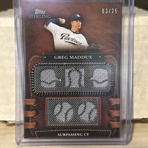 2010 Topps Sterling “Relic” 5 Jerseys GREG MADDUX /25, Padres, Braves, Cubs, HOF - Picture 1 of 4