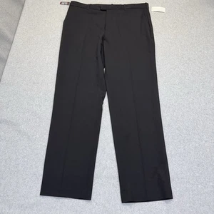 Van Heusen Pants Mens Size 36X32 Black Flex Waist Straight Fit Flat Front NWT - Picture 1 of 13