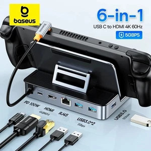 Station d'accueil USB C Baseus neuve pour commutateur Steam Deck Nintend 6 en 1 à 4K@60Hz - Photo 1/8
