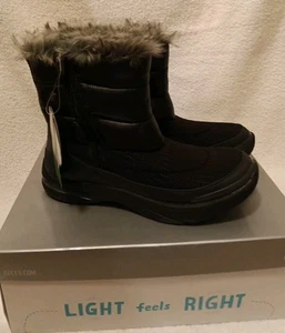 Bzees Luscious Bootie 6 Puffer Faux Fur Lined Side Zip Ankle Boots Winter Snow - Picture 1 of 4