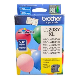 Brother LC203Y XL Yellow Ink Cartridge High Yield 1106362 New Sealed Exp 2019.02 - Afbeelding 1 van 6