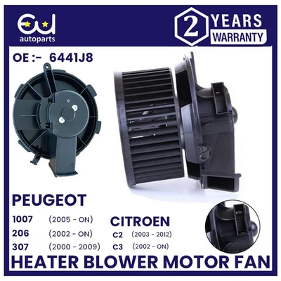 Ventilador de motor soprador aquecedor para Peugeot 1007 206 307 Citreon C2 C3 2002-2023 RHD - Imagem 1 de 4