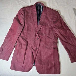 Blazer Chaqueta Abrigo Deportivo Madison 2 Botones Talla 38R Lino Mezcla Algodón Rojo - Imagen 1 de 10