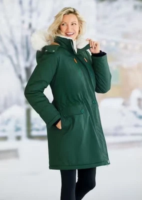 2X PLUS Monroe and Main Olive Green Winter Warm Carley Country Parka Coat - Image 1 of 4