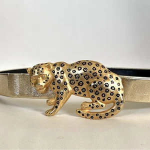 Vintage leopard belt 90s Doreen Ryan Buckle one size - Picture 1 of 6