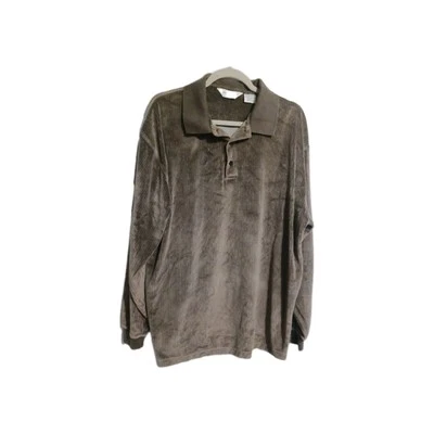 Camisa polo vintage Knights Bridge manga larga para hombre XL terciopelo verde vivo  Foto 1 de 4