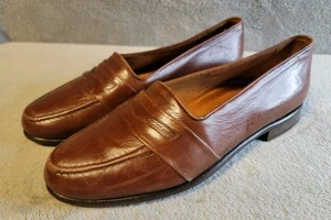 ZELLI Men's Brown Calf Skin Loafer Dress Shoes 11W - Hand Crafted in Italy - Picture 1 of 7