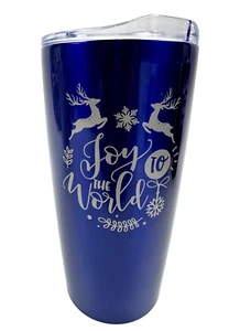 "Joy To The World" Weinbecher 20oz Kaffee Heiß/Kalt Getränk Weihnachten - Bild 1 von 3
