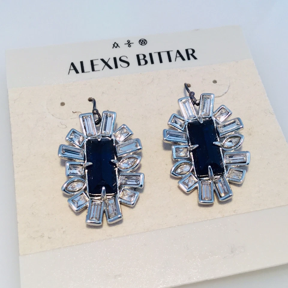  Pendientes colgantes con halo baguette ALEXIS BITTAR 123491 'Miss Havisham' Foto 1 de 4