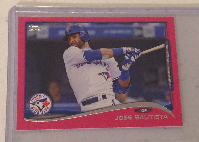 2014 Topps Mini JOSE BAUTISTA Pink #23/25 Made Blue Jays #323 Online Exclusive - Image 1 of 1