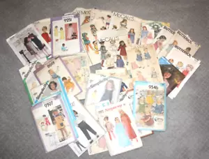 Lot of 34 Vintage Baby, Toddler & Girls Clothing Patterns - Simplicity, McCall's - Picture 1 of 6