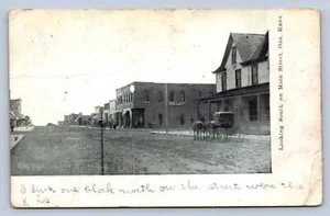 K12/ Gas Kansas Postcard c1910 South on Main Street Stores 43 - Picture 1 of 4