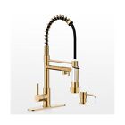 Kitchen Faucet with Soap Dispenser, Brushed Gold Kitchen Faucet, Kitchen Fauc...