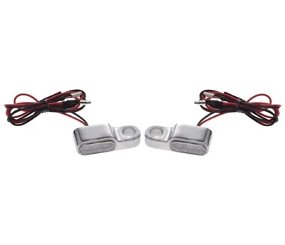 2x Metall Blinker Chrom Klar LED Vorne für Motorrad Harley Chopper Classic E24 - Bild 1 von 3