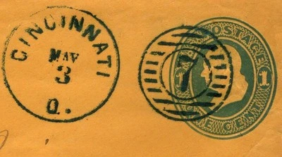 Blue Cincinnati #7 Lined Circle 1c Franklin PSE c1890 Cover   9q - Image 1 of 3