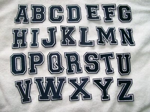 GAP schwarz & weiß 3D 75 mm Buchstaben Patches Aufbügeln Nähen Alphabet Stickerei Kleidung - Bild 1 von 33